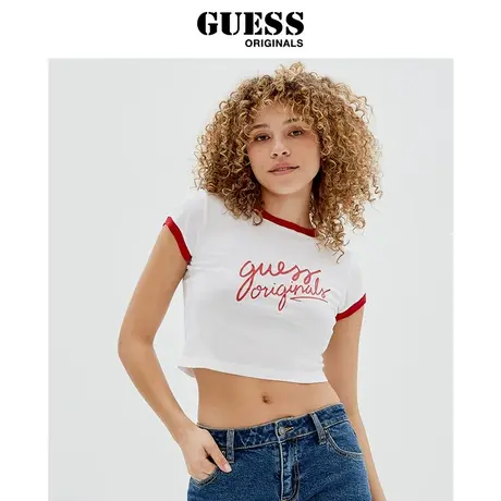 【38上新季】GUESS Originals 女士短款字母LOGO短袖T恤图片