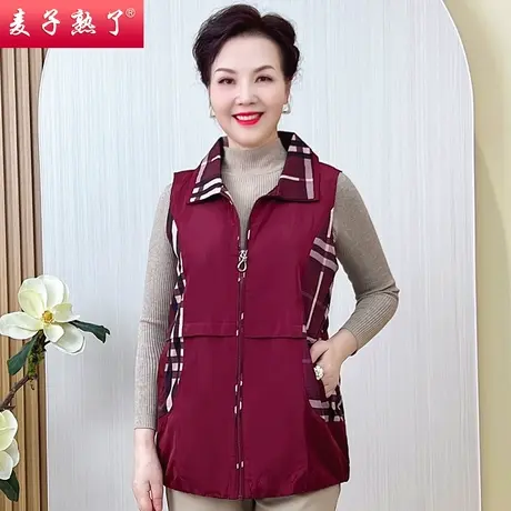 妈妈马甲女春秋外套新款老太太马夹60岁50中老年人奶奶秋装上衣服商品大图