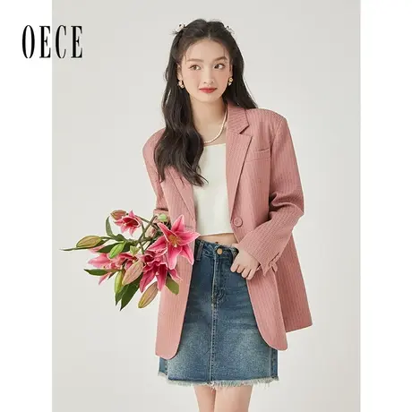 Oece复古牛仔裙半身裙春夏新款女装设计感A字裙显瘦短裙裙子图片