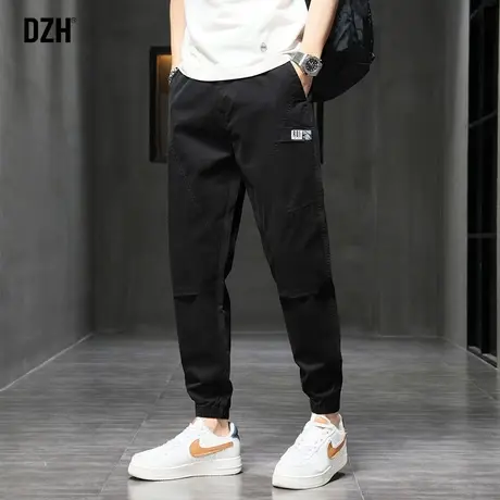 男士休闲裤男春夏款潮流韩版黑色裤子2024新款长裤束脚机能工装裤商品大图
