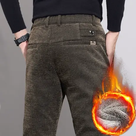 加绒西装裤冬季2024新款加厚保温防寒休闲裤子秋冬款男士商务西裤商品大图