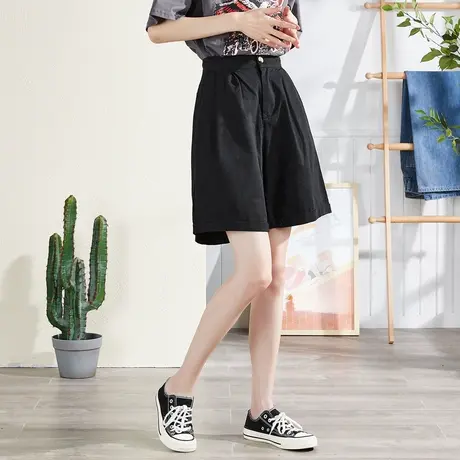唐狮夏装女休闲西装短裤女士直筒五分显瘦百搭夏薄款运动裤子高级图片