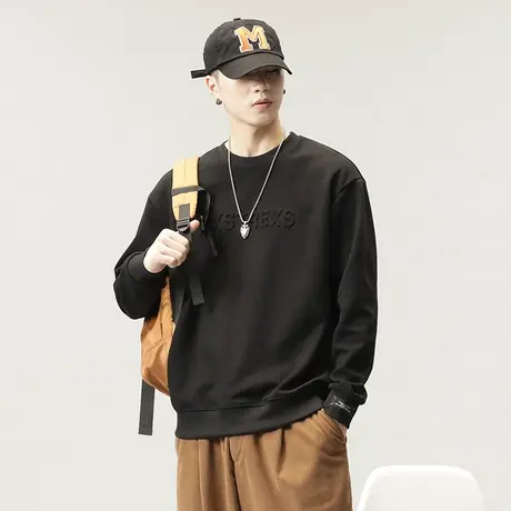 潮牌秋季男装卫衣高档男士卫衣多色加绒可选秋冬款纯色休闲卫衣商品大图