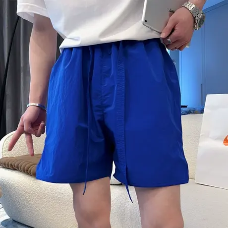 夏季男士纯色短裤潮牌五分裤裤子沙滩裤宽松休闲潮流运动学生中裤商品大图