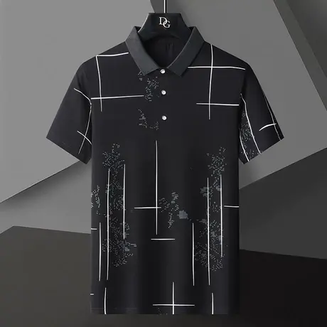 夏季短袖polo衫男高端商务宽松休闲半袖男士大码翻领t恤薄款港风商品大图