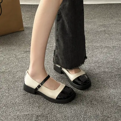 玛丽珍小皮鞋女温柔配裙子2024新款春秋季法式小香风伴娘乐福单鞋商品大图