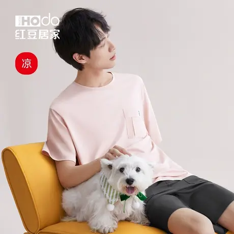 红豆男士短袖睡衣套装莫代尔棉宽松短裤家居服夏季冰丝可外穿T恤商品大图