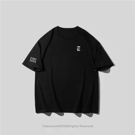 Ohlyah重磅短袖T恤男百搭圆领打底衫字母简约青少年情侣宽松半袖图片