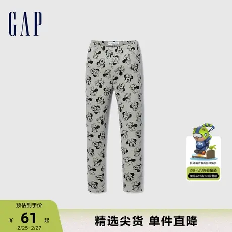 【迪士尼联名】Gap女童春秋洋气针织裤儿童装时髦运动长裤793902商品大图