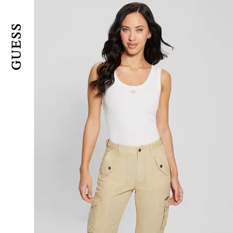 24年新款春季女士简约修身纯色镶钻吊带针织衫-W3YP68KA0H1商品大图