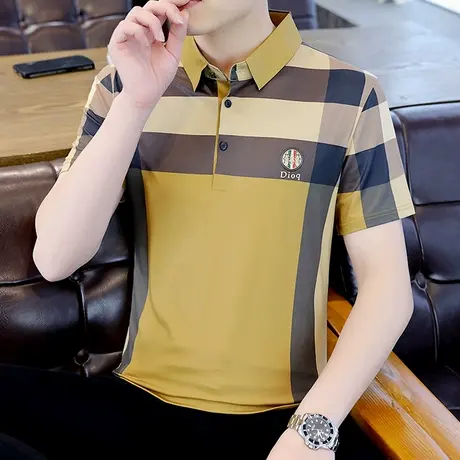 polo衫短袖男士夏季薄款潮牌半袖体恤翻领高端男装垂感上衣服t恤商品大图