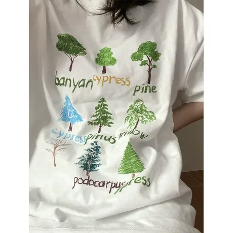 纯棉短袖t恤女ins潮夏季韩版宽松bf原宿风半袖洋气减龄上衣服百搭图片