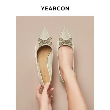 意尔康尖头细高跟鞋女2023春季新款百搭温柔气质女士单鞋配裙子图片