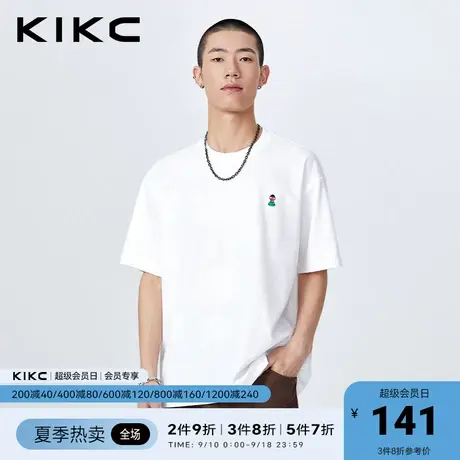 kikc短袖t恤男2023春夏新款商场同款卡通刺绣减龄休闲半袖上衣图片