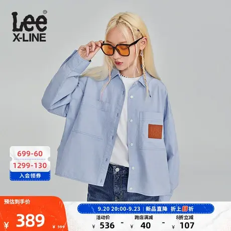LeeXLINE23秋冬新品舒适版牛津蓝女长袖衬衫潮LWT007316T12-624图片