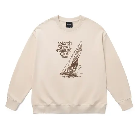 薄款圆领卫衣男士秋春季2023新款休闲百搭美式无帽大码长袖上衣女商品大图