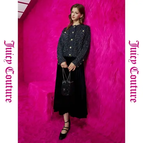 Juicy Couture橘滋2023新款鎏金岁月金丝毛织女式开衫图片