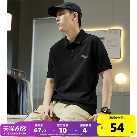 唐狮2025夏季新款polo衫男士短袖有翻领t恤男生宽松纯色简约休闲图片