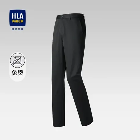 HLA/海澜之家免烫工艺休闲裤2023秋季新款中腰直筒弹力合体裤子男图片