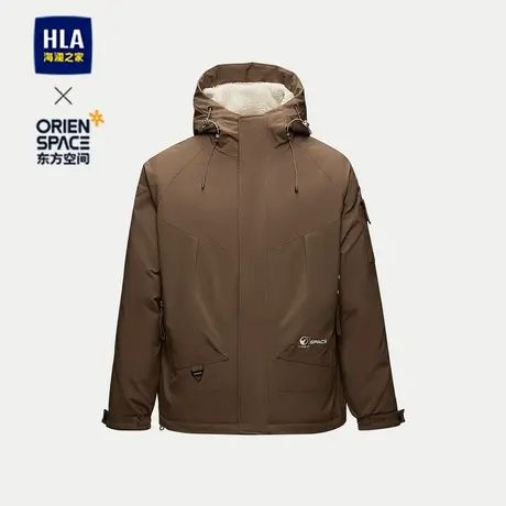 HLA/海澜之家东方空间联名羽绒服2023秋冬新款连帽加绒户外外套男商品大图