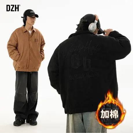 DZH男士鹿皮绒棉衣男款冬季加厚2023新款青少年棉袄外套男装棉服商品大图