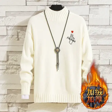 高领毛衣男士2023秋冬季新款韩版加厚针织衫外套潮流保暖毛线衣服商品大图