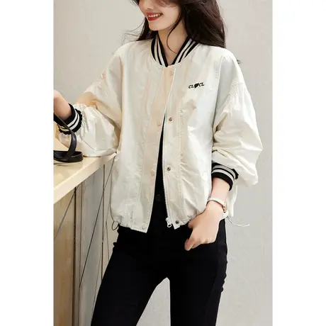 时尚气质上衣外套2023年春季新款女士休闲宽松显瘦通勤短款棒球服商品大图