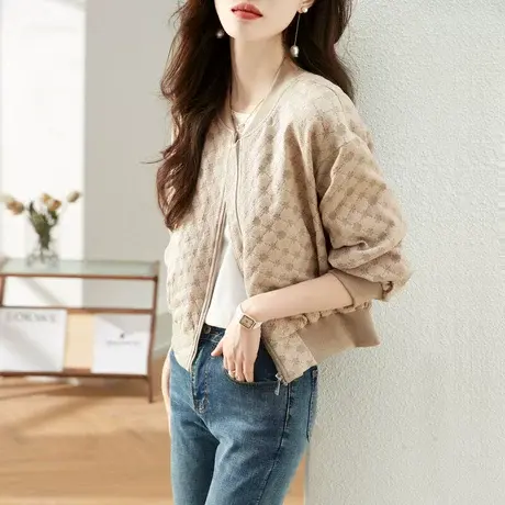 时尚气质保暖短款棉服外套2022年冬季新款女温柔宽松显瘦通勤上衣商品大图