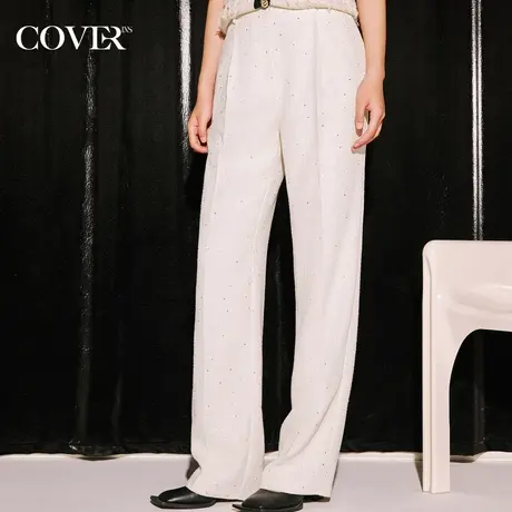 COVER冬季亮片小香风直筒西装裤商品大图
