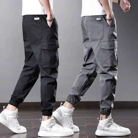 夏季薄款户外工装牛仔裤男士束脚宽松休闲男裤子多口袋春秋款春季商品大图