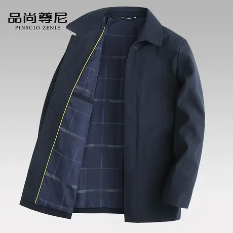 老年人春装男翻领单排扣门襟翻领外套50-60岁爸爸春秋款上衣夹克商品大图