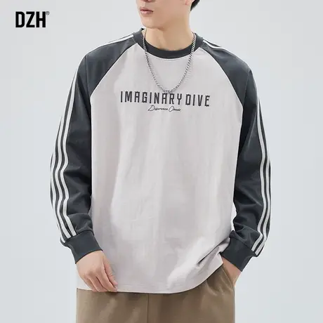 男士美式纯棉长袖t恤男内搭休闲上衣衣服男款2024新款打底衫春季商品大图