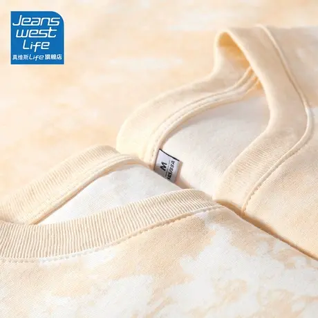 真维斯life扎染短袖t恤女2024新款爆款夏季宽松上衣设计感小众女商品大图