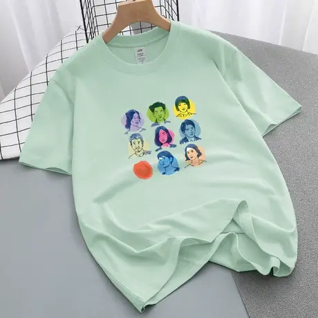 重磅纯棉t恤男短袖圆领上衣服美式潮流半袖全棉体恤上衣服打底衫商品大图