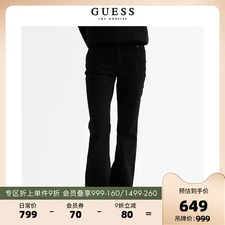 GUESS23 新款秋女士高腰复古微喇叭修身显瘦牛仔裤-Q3PA66D51V1图片