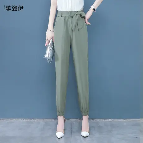 冰丝哈伦裤女高腰垂感夏季2023年新款灯笼春秋休闲束脚九分薄款潮商品大图