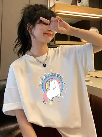 胖mm韩版2023春夏装白色宽松短袖t恤女洋气减龄半袖仿棉上衣小衫商品大图