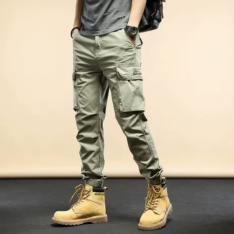 春夏新款美式工装裤男2022国潮ins束脚裤潮牌宽松休闲百搭男裤子商品大图