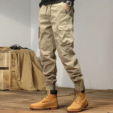 冬休闲裤男舒适2022年新款潮牌百搭弹力束脚哈伦工装裤时尚休闲裤商品大图