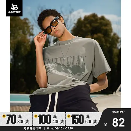 LiLbetter男短袖t恤2023夏男装帅气体恤衫国潮衣服美式纯棉半袖LB图片
