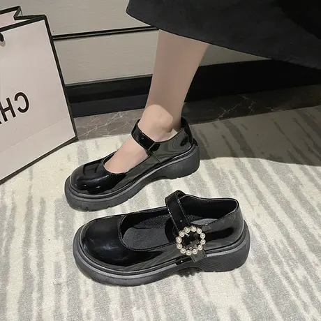 软底玛丽珍小皮鞋女春夏季百搭厚底浅口温柔晚晚风日系jk制服单鞋商品大图