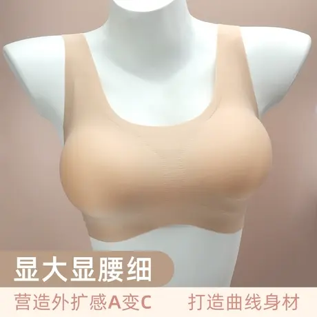 外扩型胸衣女小胸聚拢显大加厚平胸专用无钢圈文胸显瘦显腰细背心商品大图
