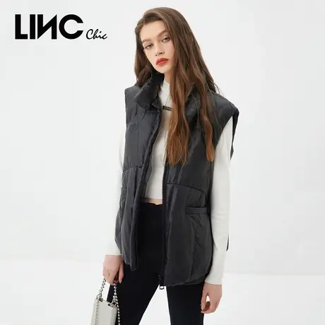 LINC金羽杰2023冬新款反季专柜断码清仓百搭轻薄短款羽绒服马甲女商品大图