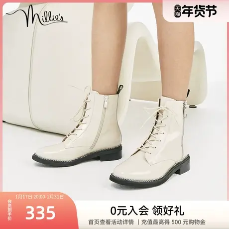 millie's/妙丽冬季商场同款休闲时尚英伦风马丁靴女短靴LZW28DD1图片
