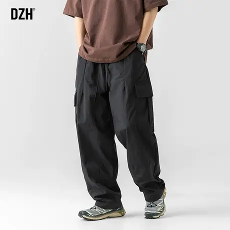 男士黑色高街美式直筒裤男春夏款2023新款工装百搭裤子宽松休闲裤图片