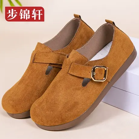 老北京布鞋女时尚中老年妈妈鞋一脚蹬平底防滑老人鞋软底百搭单鞋商品大图