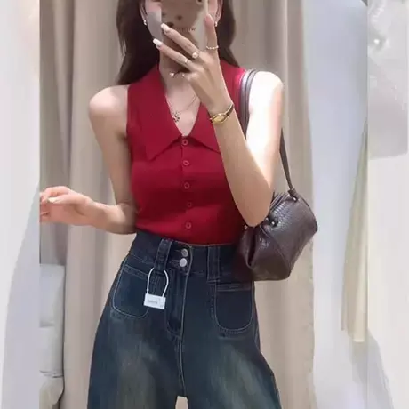 冰丝针织吊带背心内搭女2025新款夏季高级感坎肩无袖挂脖上衣外穿图片