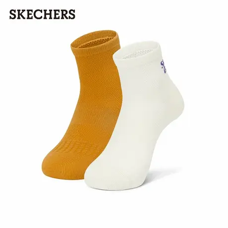 斯凯奇纯色中筒袜2双装时尚潮流休闲运动袜透气耐磨弹力舒适袜子商品大图