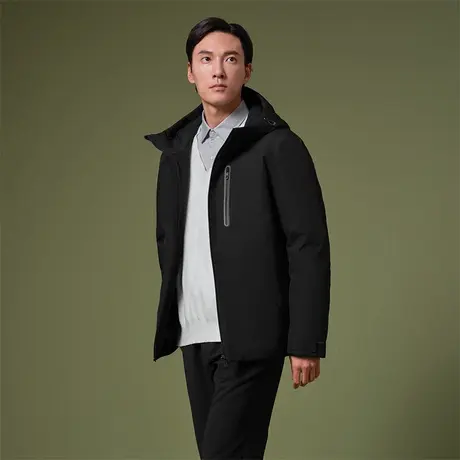 【官方奥莱】坦博尔羽绒服男冬季商务休闲短款连帽鹅绒保暖外套商品大图