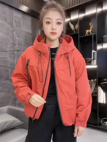 ins爆款外穿2023秋季新款洋气百搭宽松设计感休闲百搭冲锋衣外套商品大图